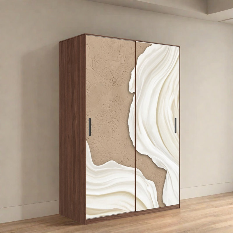 Armoire simple et élégante avec des vagues, Noyer