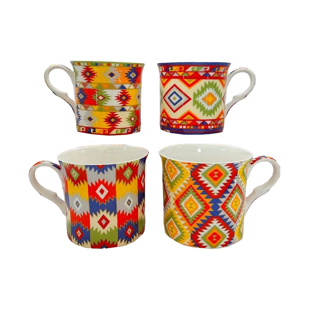 AZTEC NAMACUIX Large Fine Bone China Set Of 4 Cups