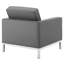 Fauteuil capitonné en cuir végétalien Loft-2015567500