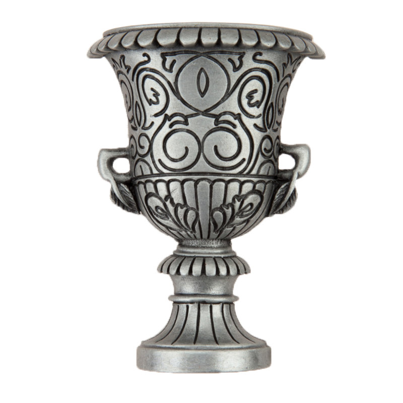 Bouton de meuble urne, Étain antique