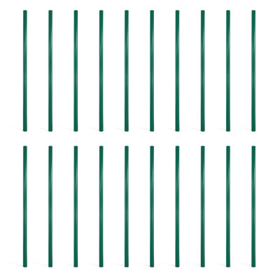 6 FT Green Chain Link Fence Terminal Post, Terminal Post with 2-3/8” Outside Diameter, Chain Link Fence Parts, Hardware, Accessories, Pack of 20