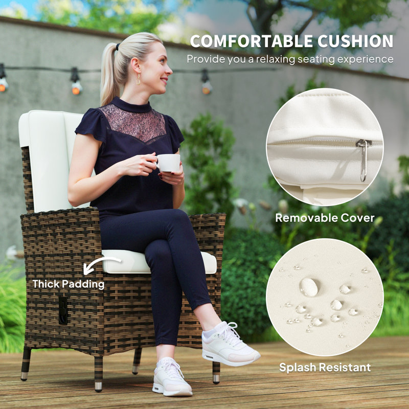 Outdoor Lounge Chair, Brown, Grey
