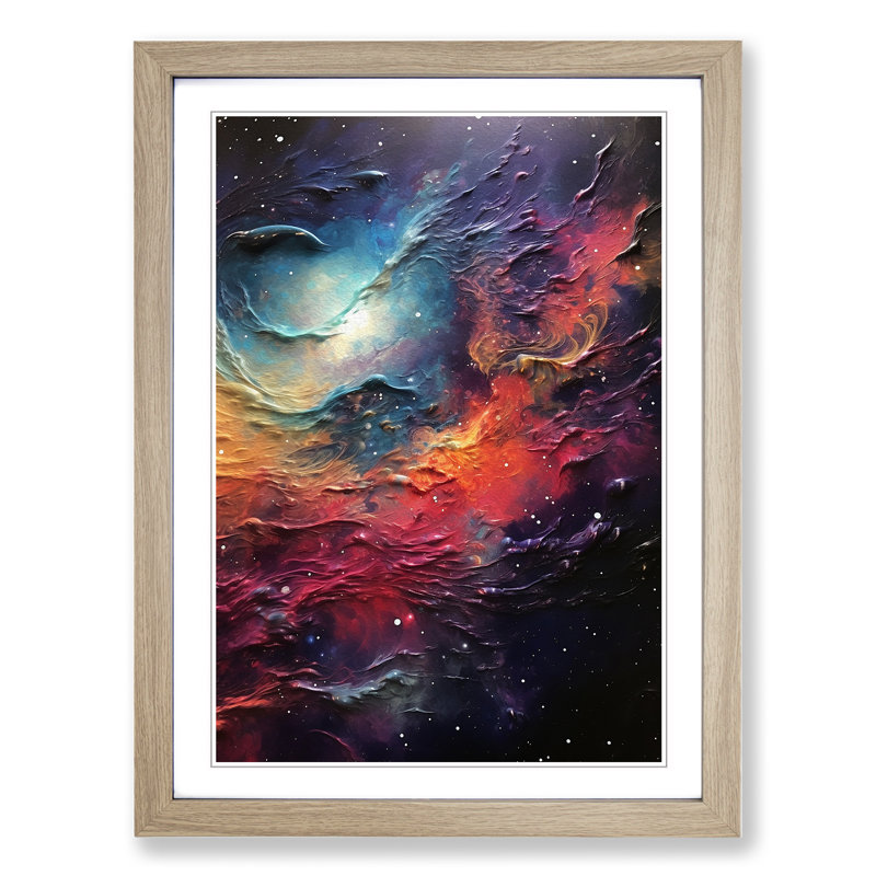 Single Picture Frame Print on Wood, Oak Framed, 64cm H x 46cm W