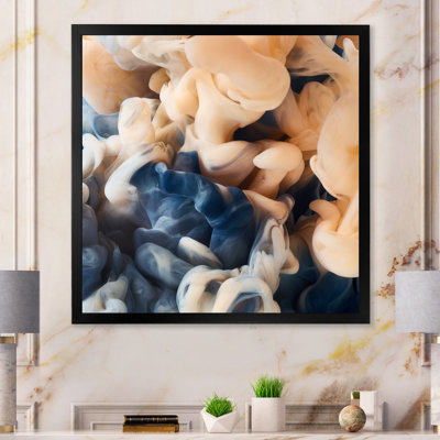 Yellow And Blue Fluid Ink Art II - Modern & Contemporary Canvas Wall Art