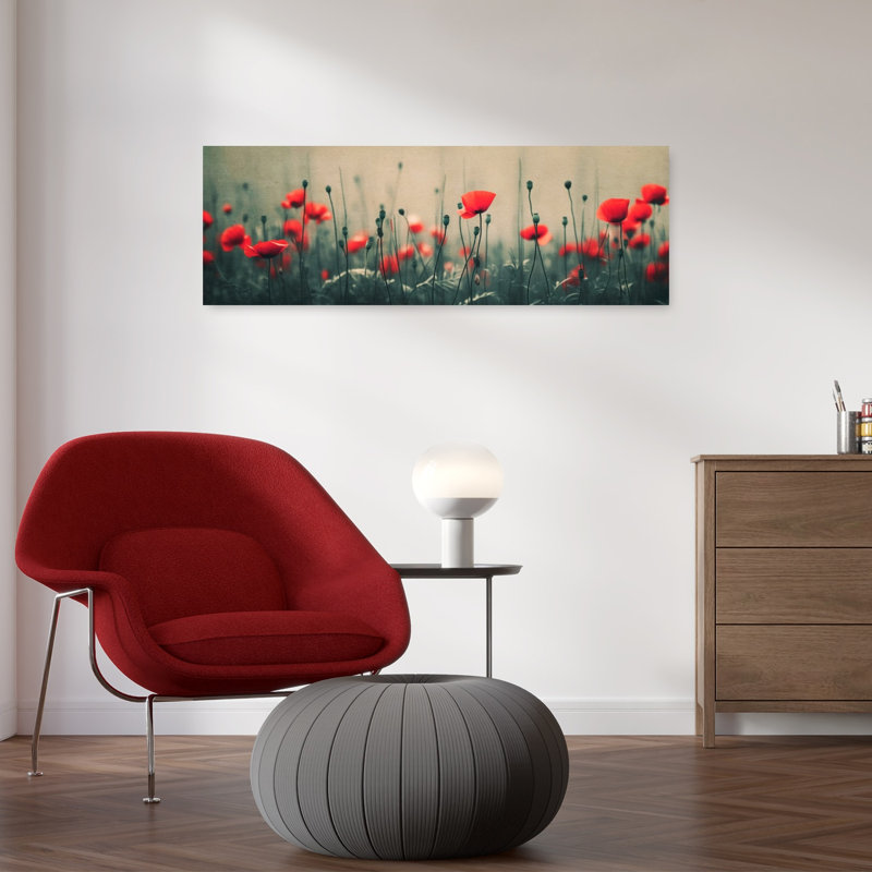 Coquelicots dans la brume, H 12 po x l 36 po