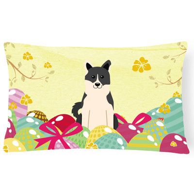 Coussin russo-european laïka spitz de pâques œufs