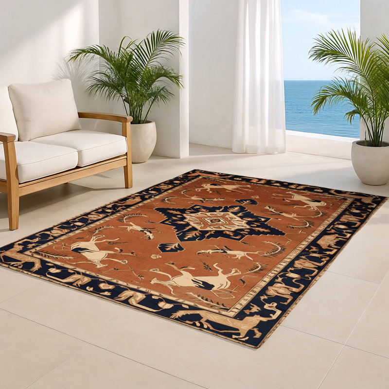 Tapis d'intérieur et d'extérieur brun Persian, Rectangulaire 2 pi x 3 pi