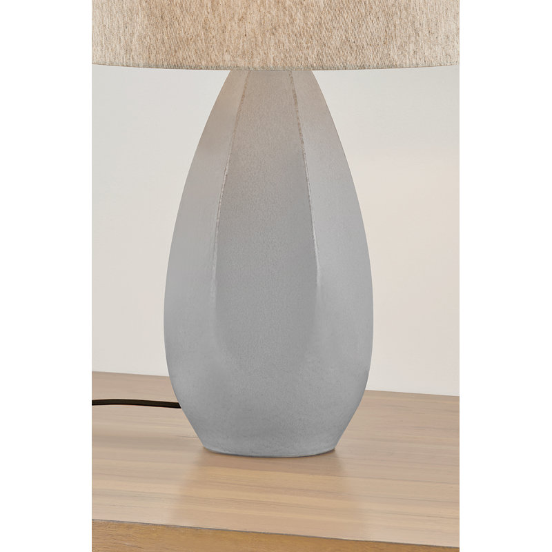 Colwyn Table Lamp in Aged Brass and Ceramic Dove White, Cream, Cream