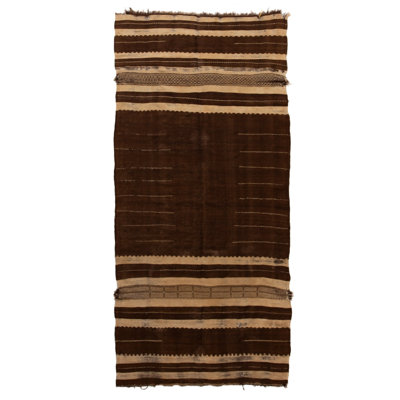 Brown Wool Kilim Rug - 4'11" x 9'08"