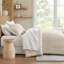 Ensemble de couette de luxe 7 pièces à rayures tissées, format King californien-136112219-136112222