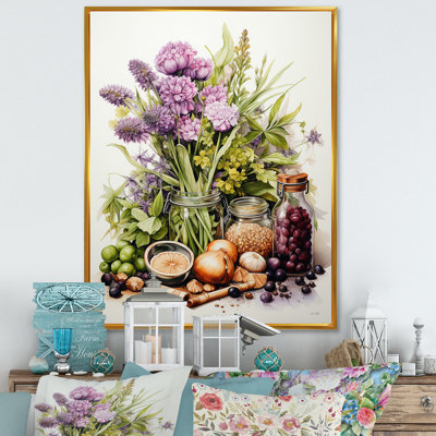 Purple Green Food Herbs A Delicate " Purple Green Food Herbs a Delicate " Color Photography Print