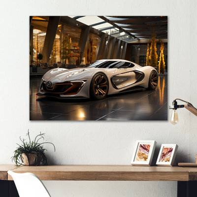 Vitrine de voiture de sport exotique - art mural métallique exotique de voiture