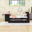 Lit plateforme avec éclairage DEL et lit gigogne simple, bureau-678787671-678787668