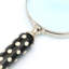 Dotted Resin Handle Magnifying Glass with Steel Frame - Black 