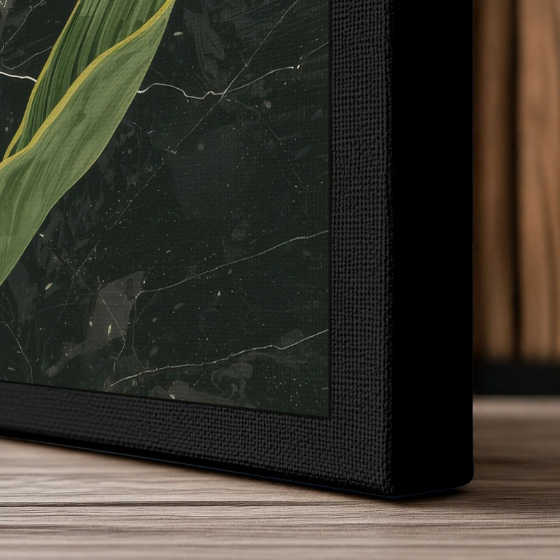 Daffodils on Stone Botanical - Wrapped Canvas, 24x16 - 61.0 x 40.6 cm, Black Border