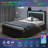 Upholstered Platform Bed with 4 Large Storage Drawers, RGB LED lights, Charging Station, Adjustable Headboard, Easy Assembly-441463679-441463677