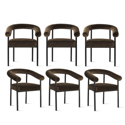 Chaise de salle à manger 6 pièces en velours