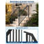 Rampe d'escalier ajustable en fer forgé avec balustres - Ensemble de rampe en acier durable pour 3 à 4 marches extérieures - Installation facile - pour les escaliers de porche, de terrasse, de béton ou de bois - Noir