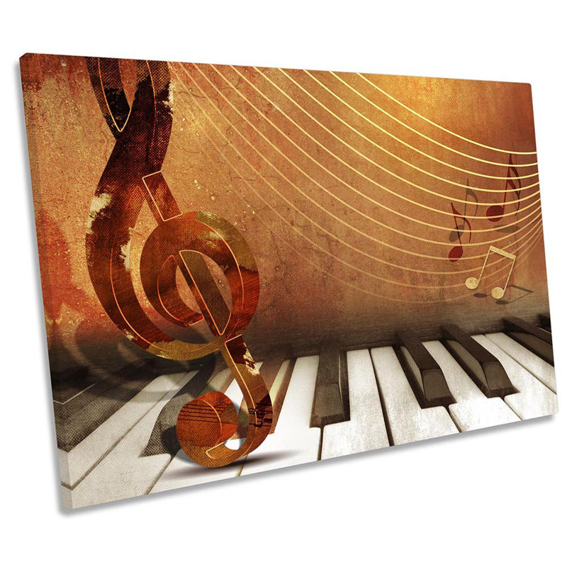 Piano Music Notes - Wrapped Canvas Illustration, 30.5cm H x 45.7cm W x 2cm D