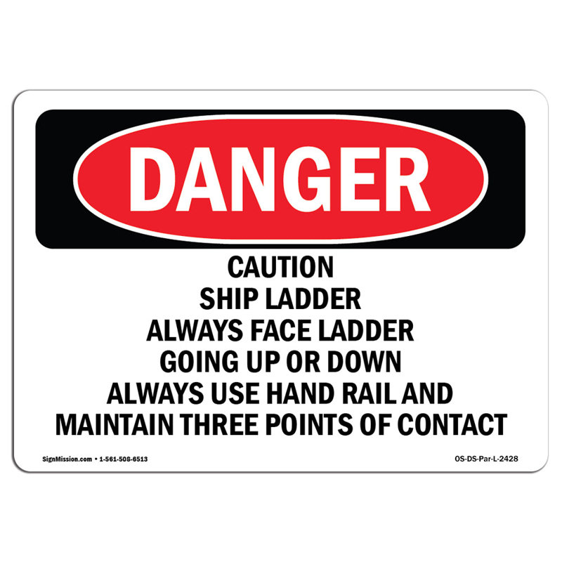 Danger Sign, 12" H x 18" W x 0.1" D