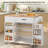 Solid Wood Top Kitchen Island, Tilt-Out Trash Bin Compartment with Drop Leaf Breakfast Bar, Mobile Kitchen Table with Faux Refrigerator Style Cabinet & Locking Casters-159571998