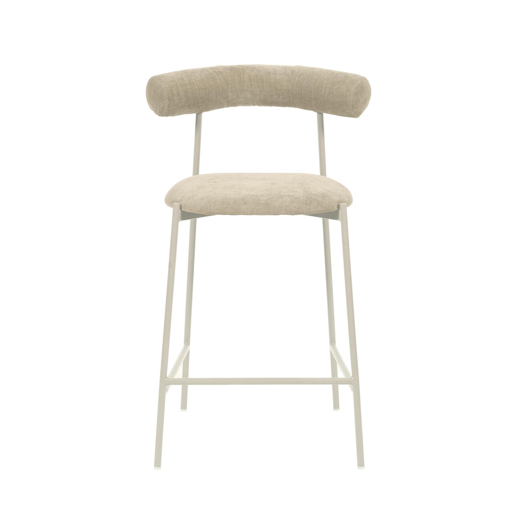 Geraldina Velvet Bar & Counter Stool, Taupe, Counter Stool (25.4” Seat Height)