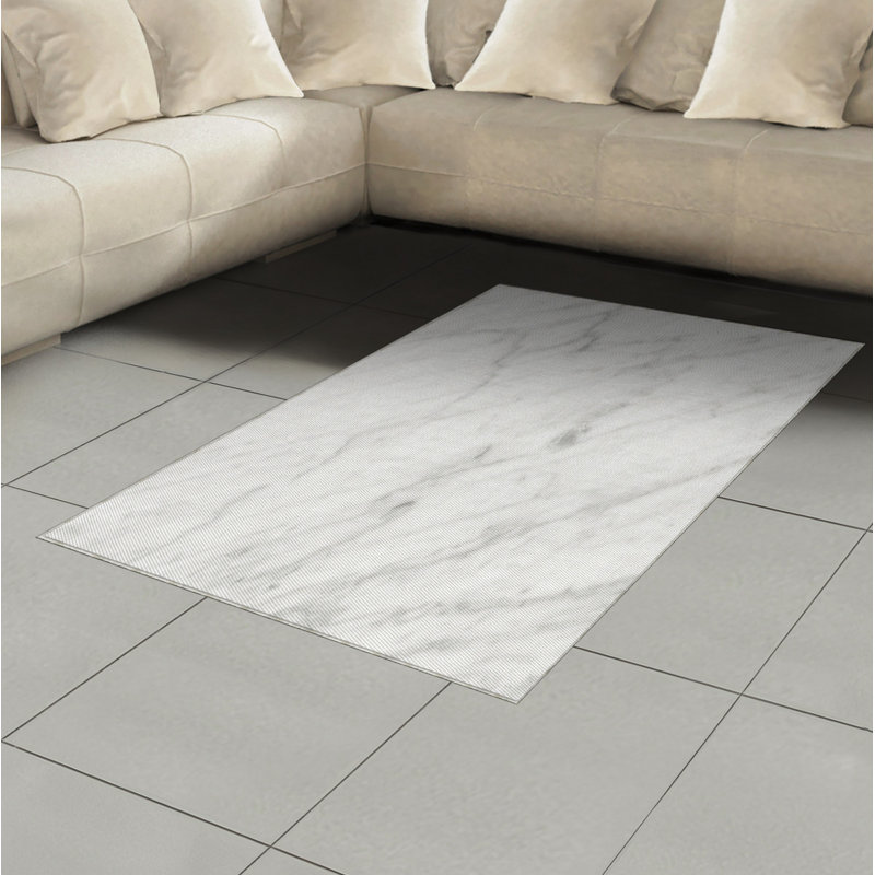 Tapis décoratif à longues fibres en polyester à haute densité de marbre, Rectangle 2 pi 7 po x 5 pi