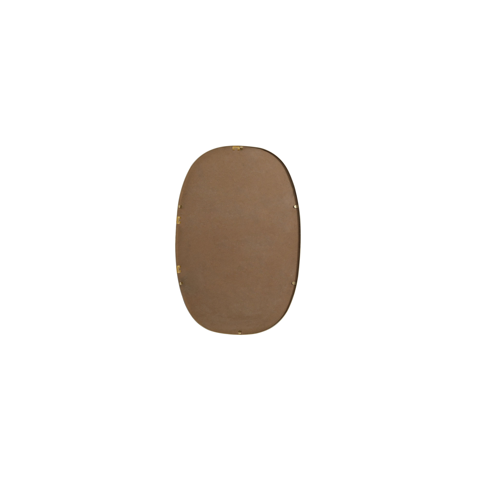 Sabine Metal Curved Oval Wall Mirror, 30" x 20", Brass