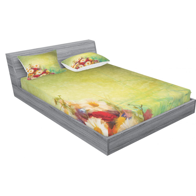 Microfiber Sheet Set, Queen Sheet Set with Fitted Sheet