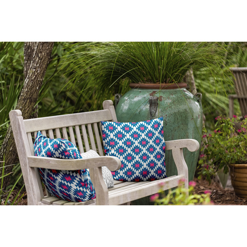 Housse de coussin d'extérieur carré et insert, Bleu, 16 po x 16 po