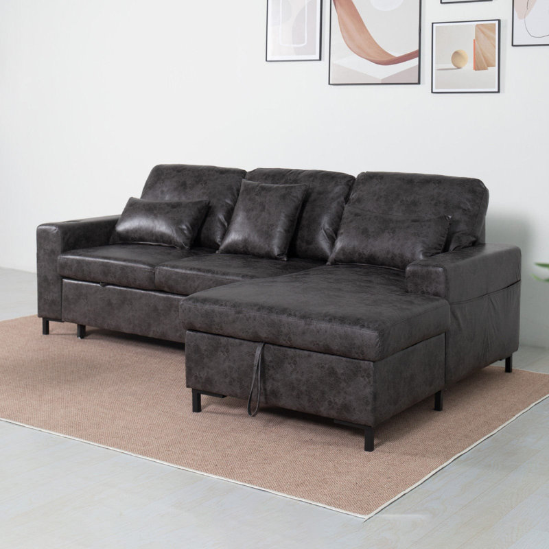 Pu Sofa With Corner Chaise And Storage
