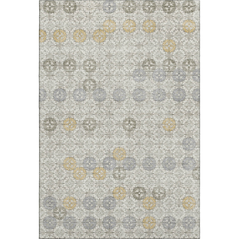 Tapis géométrique de qualité supérieure lavable à la machine Mayfield AMF1855, Rectangle 10 pi x 14 pi