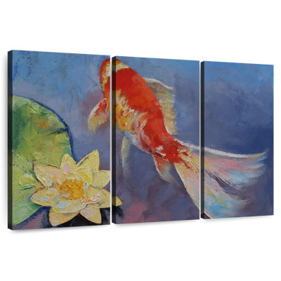 Brampt Koi On Blue And Mauve