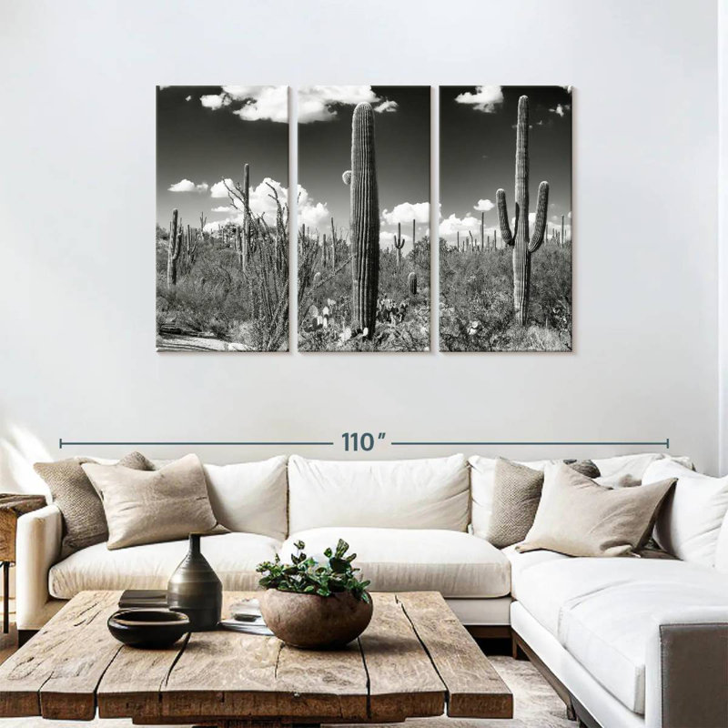 Alvord Black Arizona - Saguaro Cactus, 48" H x 74" W