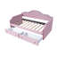 Lit de jour simple tapissier avec DEL et 2 tiroirs, rose-1370016971-1370016968
