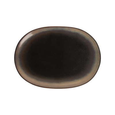CAC China Venus Platter Midnight Black/Desert Beige 10"