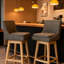 Tabourets de bar pivotants à 360 ° en tissu de lin, chaises de îlot de cuisine minimalistes modernes, gris (ensemble de 4 tabourets)-1223570811