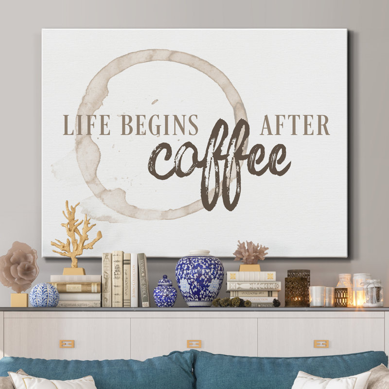 «After Coffee», reproduction d'art textuel sur toile tendue, H 27 po x l 18 po x P 1 po