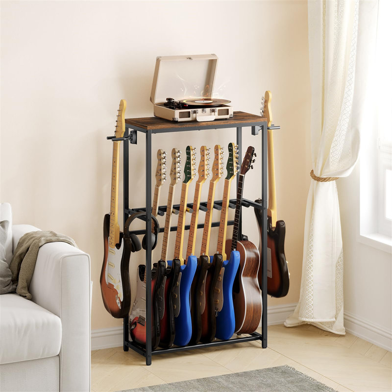 Metal，Manufactured Wood 118cm H Dowel Rack, Black/Brown, 118cm H x 62cm W x 30cm D