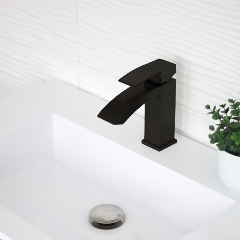 Robinet de salle de bain élégant à poignée unique 7 "Solace Sabana, Noir