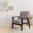 Blue And Gold Ethnic Patchwork - Upholstered Patterned Accent Arm Chair