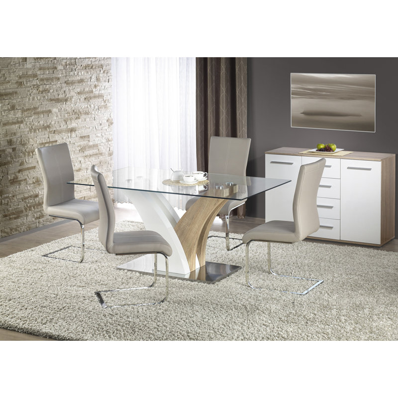 Abigailgrace Glass Top Dining Table