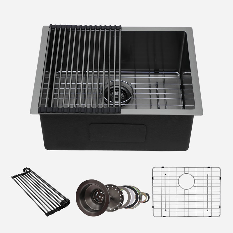 23" L x 18" W Undermount Single Bowl Stainless Steel Kitchen Sink, 23" L x 18" W 