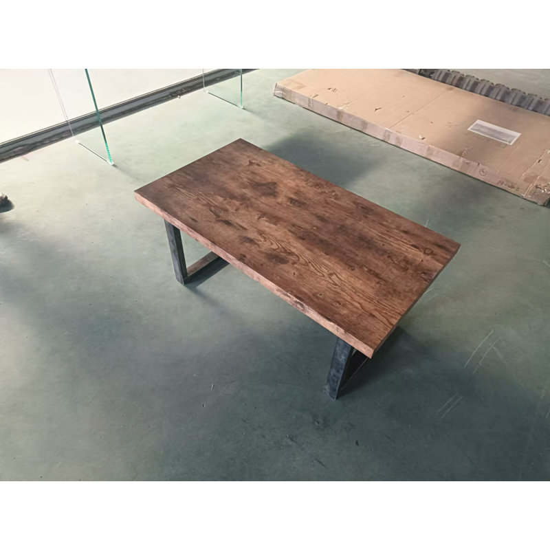 Walnut With Metal Legs Coffee Table