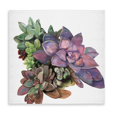 Modern Purple Floral Tablecloth | Succulent Plant Decor