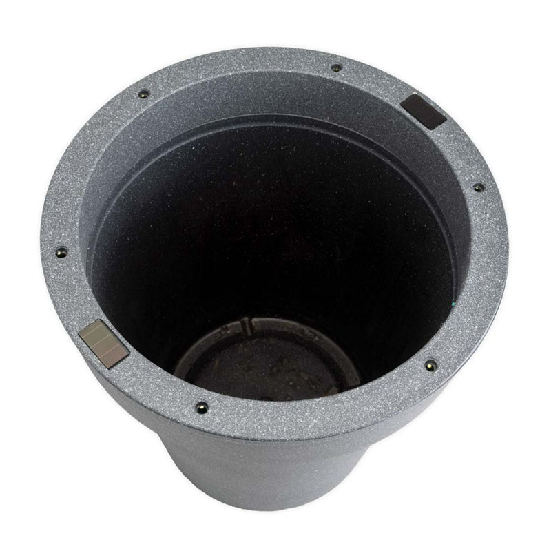 Outdoor Fiberglass Planter With Solar Lights