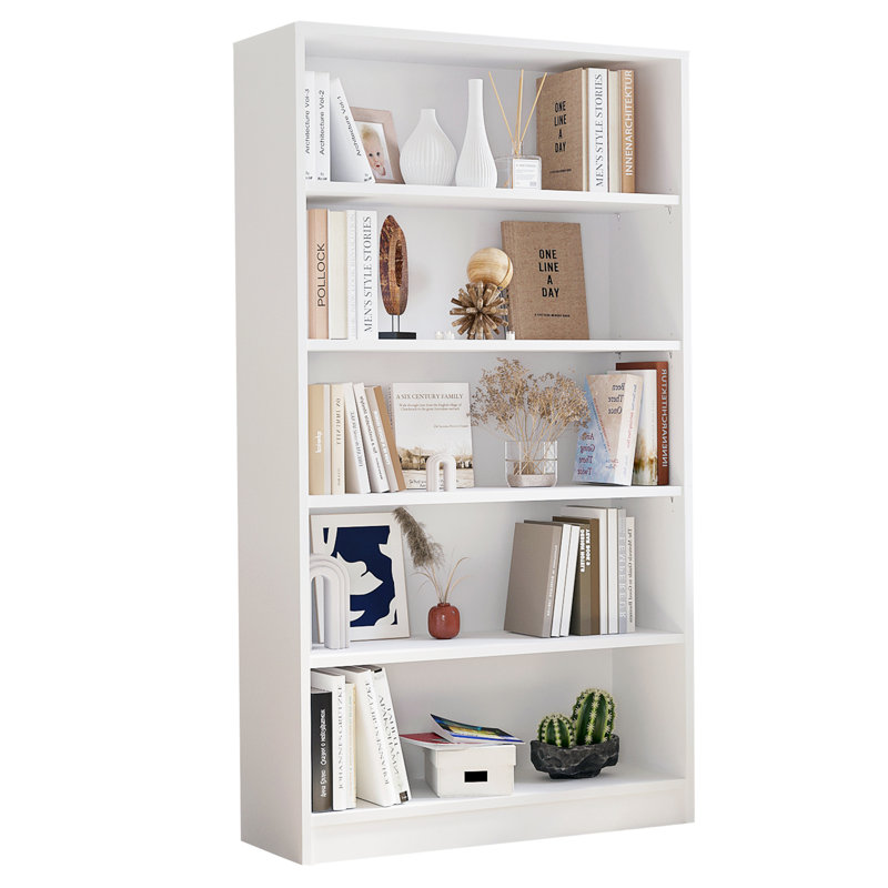 Bibliothèque blanche 5 tablettes 5 tablettes, Blanc, (5 tablettes) H 60 po x l 33 po x P 11,6 po