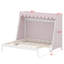 Lit en forme de maison avec lit gigogne escamotable, tente, tablette et lumière-129388582