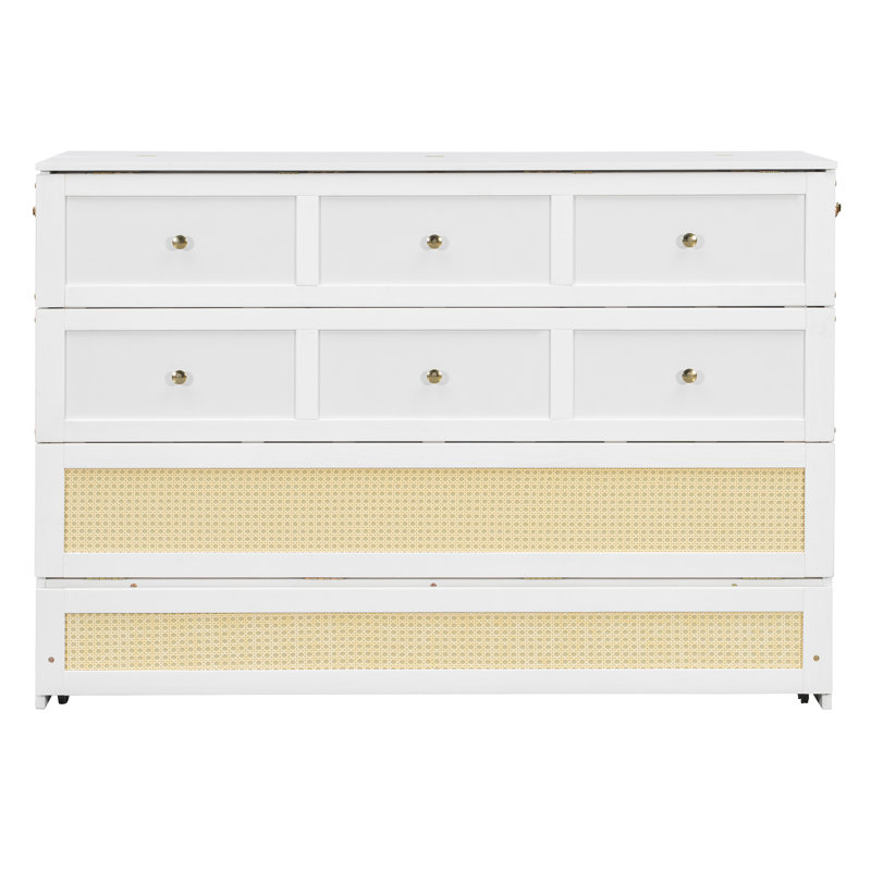 Lit escamotable moderne avec grands tiroirs, Grand lit, Blanc