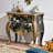 Black Solid + Manufactured Wood Rectangular Console Table